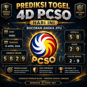 Arsipangka - Tabel prediksi togel 4d PCSO hari ini 16 April 2026 dengan bocoran angka jitu master