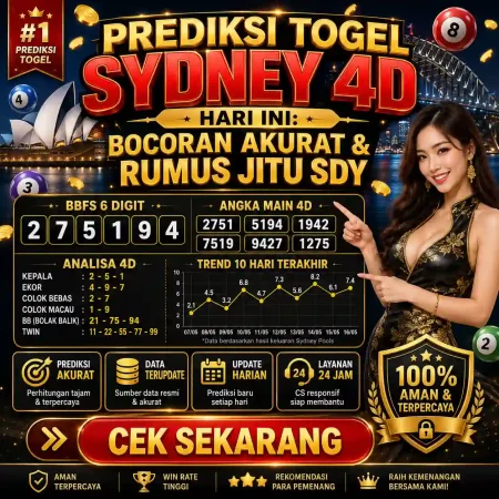 Prediksi Togel Sydney 4d Hari Ini: Bocoran Akurat & Rumus Jitu SDY
